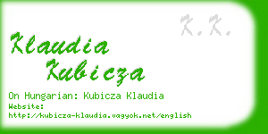 klaudia kubicza business card